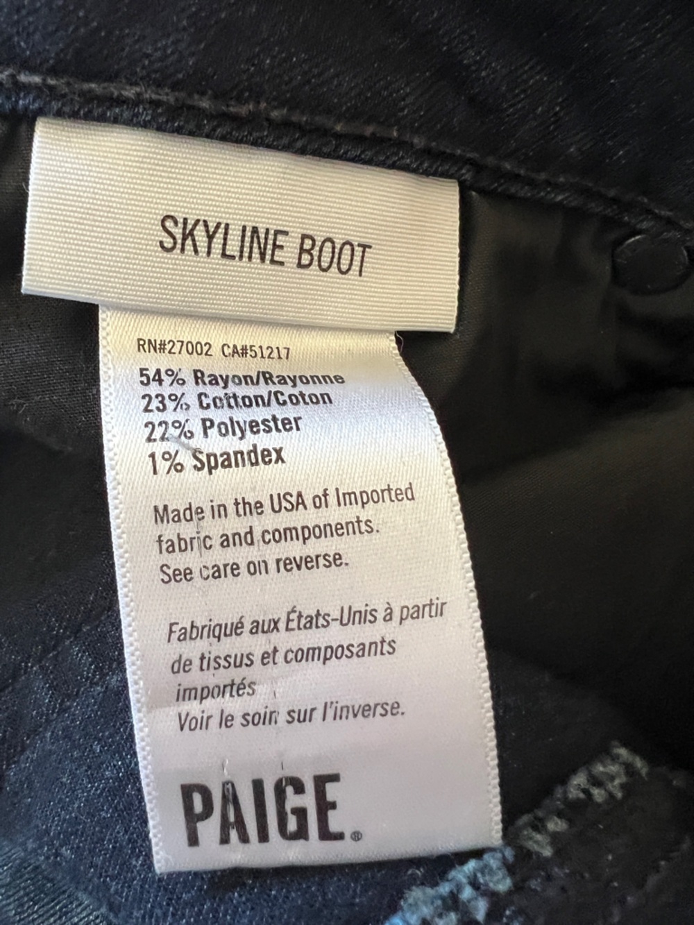 PAIGE Skyline Bootcut Jeans Dark Wash High Rise Stretch Denim 31 Long 34 Tall - Picture 5 of 7